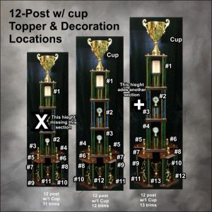 12 Post w/Cup Championship Trophies