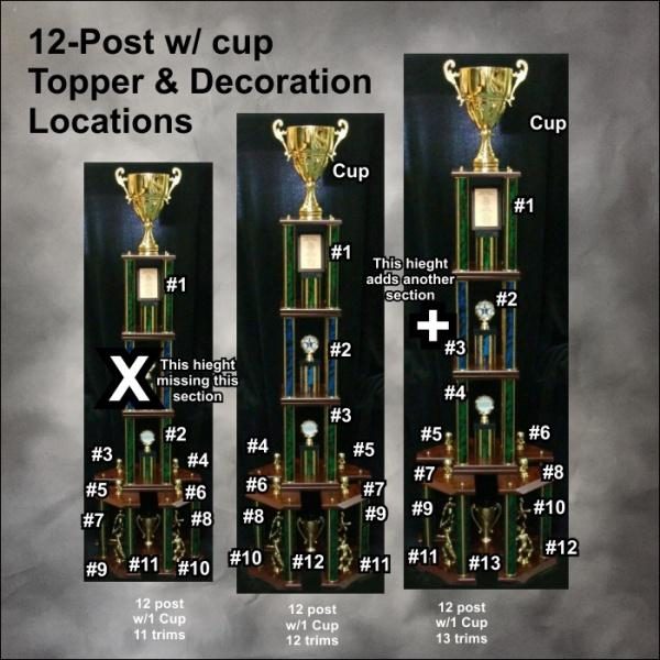 12 Post w/Cup Championship Trophies