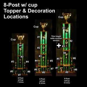8 Post w/Cup Championship Trophies